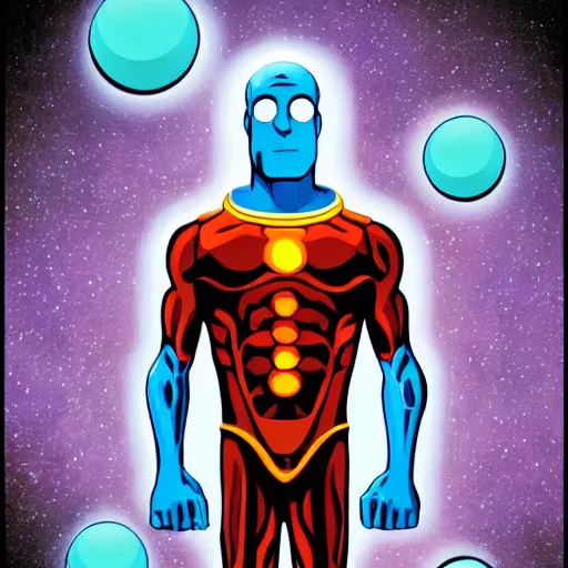 Prompt: doctor manhattan in the style of pixar