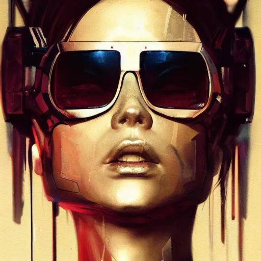 Prompt: female razorgirl with cybernetics, sunglasses, assassin, cyberpunk, dystopian future, chiaroscuro, high detail, painted by greg rutkowski, painted by igor kieryluk, painted by bobby chiu, trending on artstation