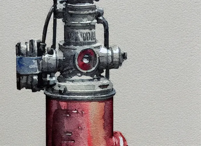 Image similar to concept art of a hydrant, pinterest, artstation trending, behance, watercolor, by coby whitmore, silver, laser light,