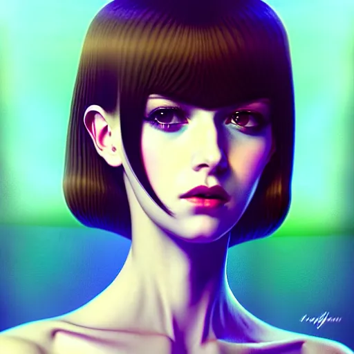 Image similar to a beautiful young british alternative music singer. optical illusion art by ilya kuvshinov lois van baarle ross tran range murata artgerm katsuhiro otomo norman rockwell. highly detailed intricately sharp focus mystically trending deviantart, pinterest, vogue italia, unreal engine 5, 4 k uhd image