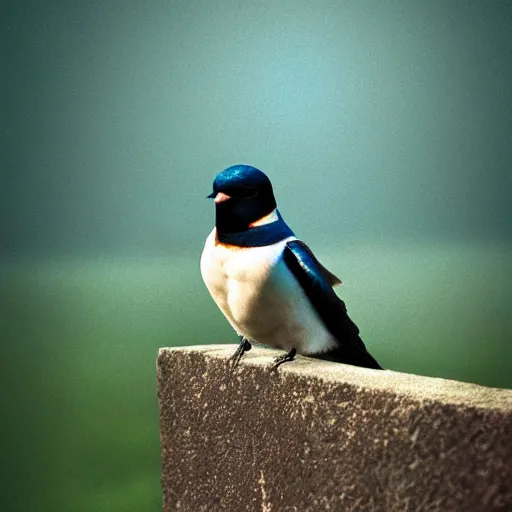 Prompt: closeup of a spanish swallow bird in avila, golondrina, green fields, dawn, summer season, 4 k, midday light, concept art, by wlop, ilya kuvshinov, artgerm, krenz cushart, greg rutkowski, pixiv. cinematic dramatic atmosphere, sharp focus, volumetric lighting, cinematic lighting, studio quality