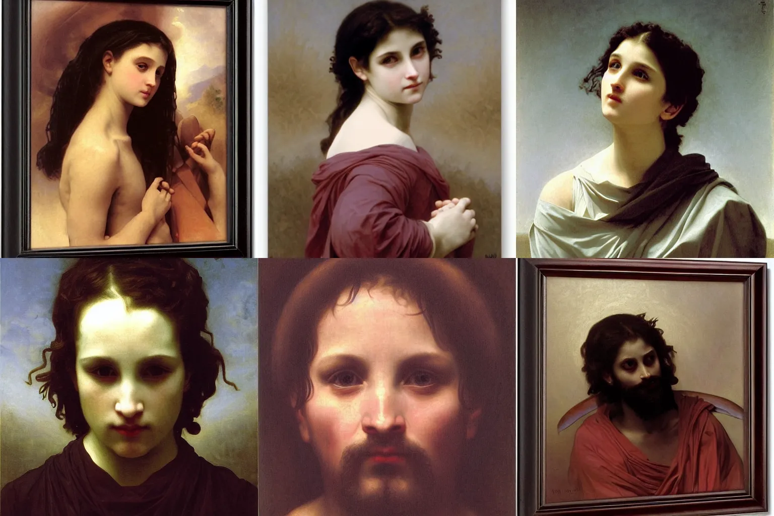 Prompt: A masterpiece head and shoulders portrait of Satan The Devil by William Adolphe Bouguereau