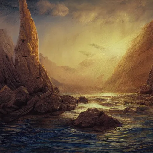 Prompt: portrait of Pythagoreans primeval waters, dynamic lighting, cinematic, establishing shot, extremely high detail, photo realistic, cinematic lighting, oil painting, intricate line drawings