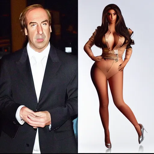 Image similar to saul goodman in kim kardashian's body