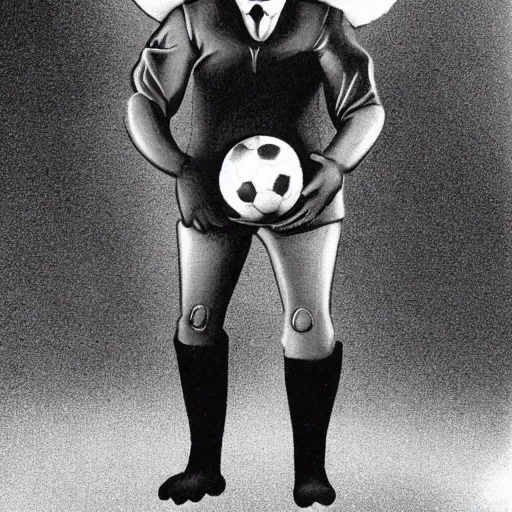 Image similar to full body a humanoid german shepherd beast - man, wearing soccer suit.