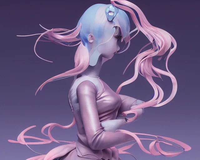 Image similar to James Jean isolated magical girl vinyl figure concept art, figure photography, smooth sharp focus, holographic undertones, anime stylized, high detail, ethereal lighting - H 640