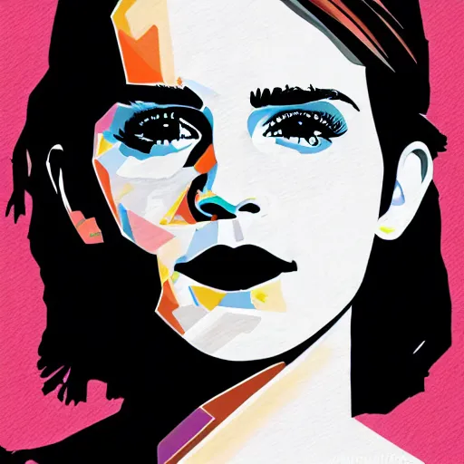 Prompt: wpap illustration of emma watson