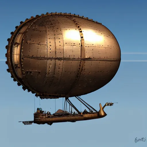 Image similar to Steampunk airship above the clouds