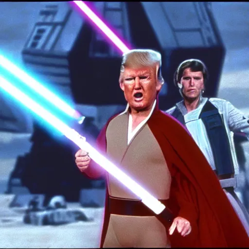 Image similar to donald trump in star wars a new hope cinematic