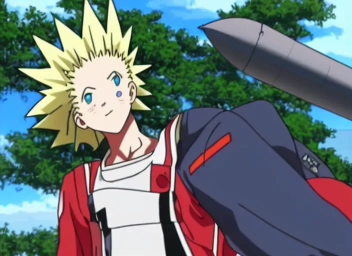 Prompt: rocket launch in anime with senku inspired