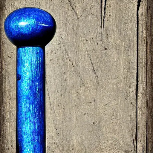 Image similar to old wooden staff with a blue crystal at it's tip digital art