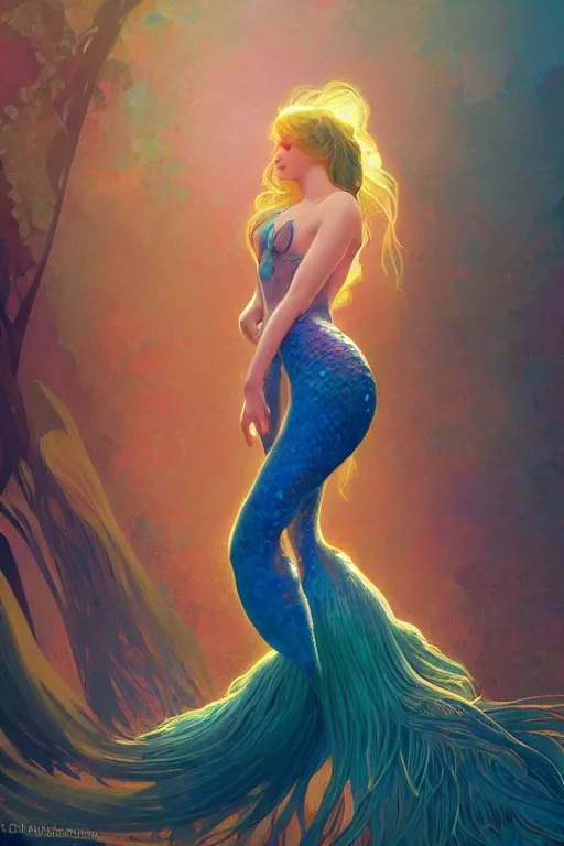 Image similar to a mermaid, cinematic lighting, soft bokeh, fantasy, modern, colourful, highly detailed, digital painting, artstation, deviantart, concept art, sharp focus, illustration, alphonse mucha, edward hopper