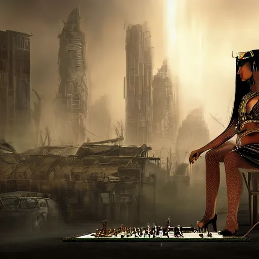 apocalyptic-future-city-cleopatra-playing-chess-stable-diffusion