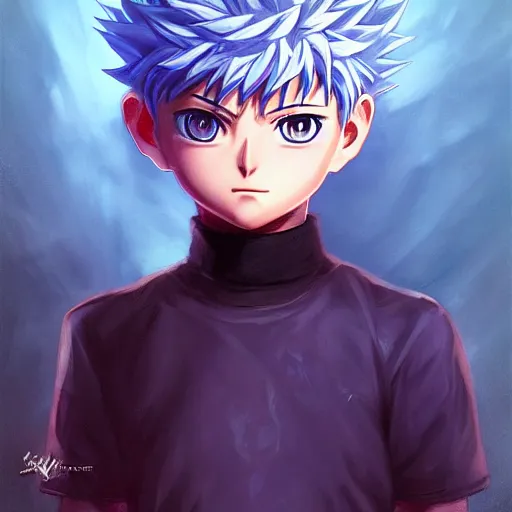 Image similar to killua zoldyck portrait, made by stanley artgerm lau, wlop, rossdraws, james jean, andrei riabovitchev, marc simonetti, yoshitaka amano, artstation, cgsociety