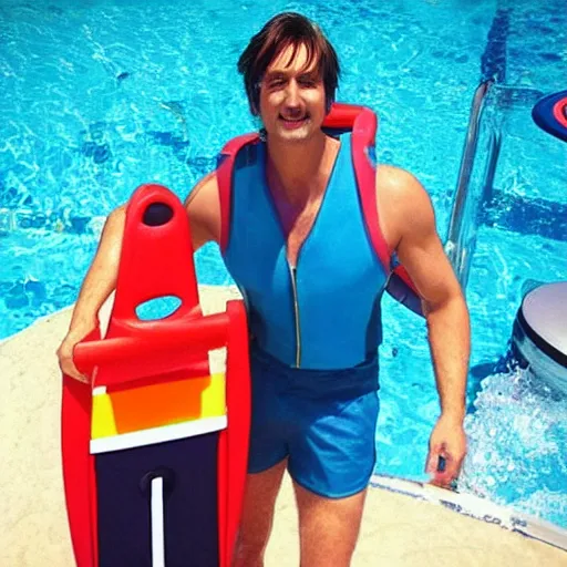 Image similar to “ flint lockwood as a life guard ”