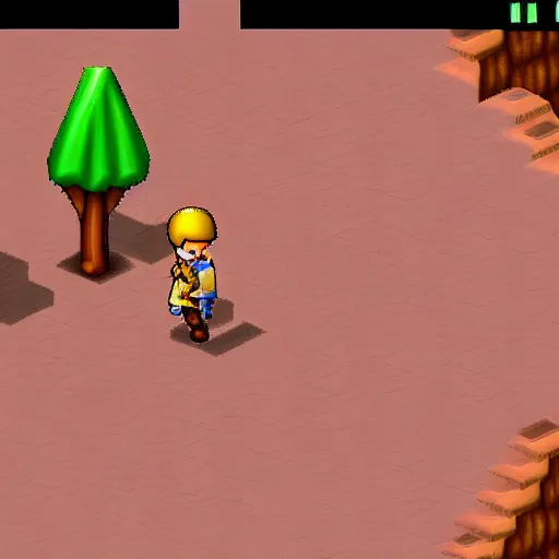 Image similar to isometric JRPG desert, gameplay screenshot on Nintendo DS
