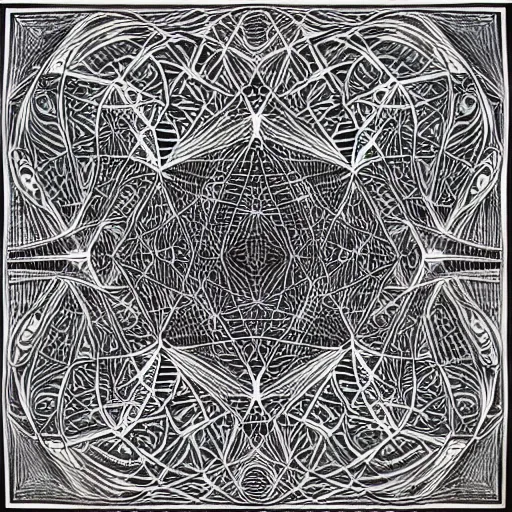 Image similar to “geometrically incomprehensible surreal order of Ethereum, extremely high detail, photorealistic, intricate line drawings, dotart, album art in the style of James Jean”