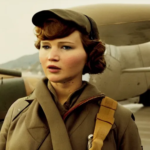 Jennifer Lawrence As Amelia Earhart In Earhart Stable Diffusion