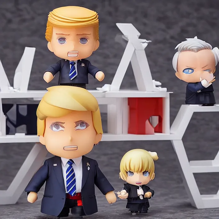 Prompt: Donald Trump, An anime Nendoroid of Donald Trump, figurine, detailed product photo