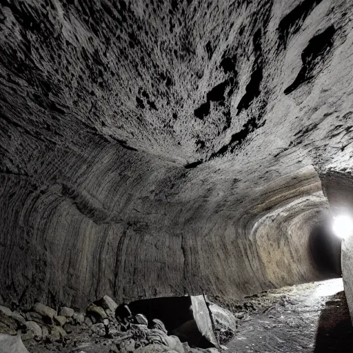 Prompt: insanely scary dark cave filled with void