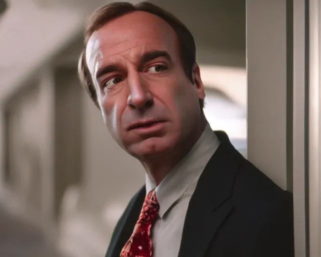 Image similar to film still saul goodman depressed, 5 0 mm.