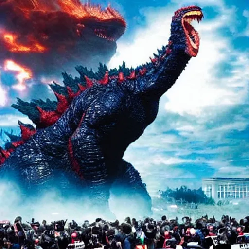 Image similar to donald trump godzilla