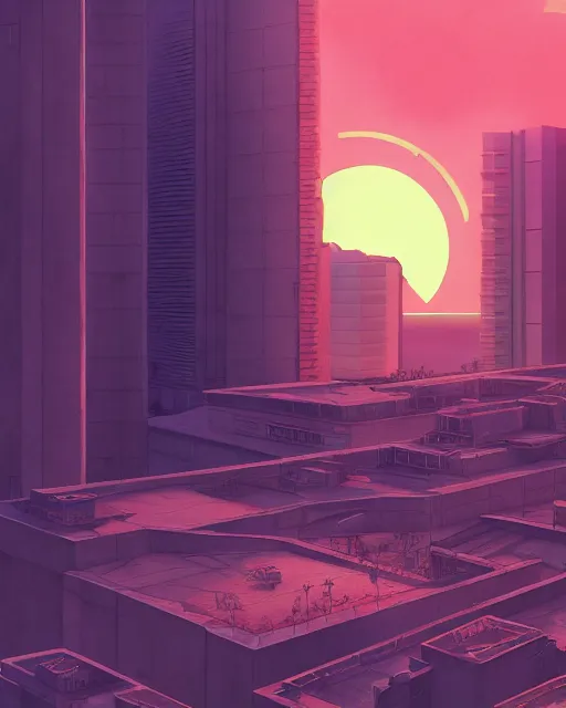 Image similar to architecture by alvaro leite siza vieira, postcyberpunk crystal myst sci - fi evil wilderness san andreas sunset apocalyptic laser atlantis at night at dusk anime vice city, archdaily, wallpaper, highly detailed, trending on artstation.