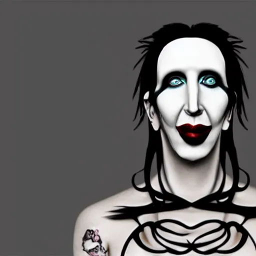 Image similar to marilyn manson as medusa