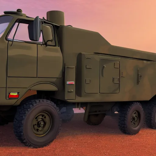 Image similar to high quality image of HIMARS in Cars Pixar Movie, digital art