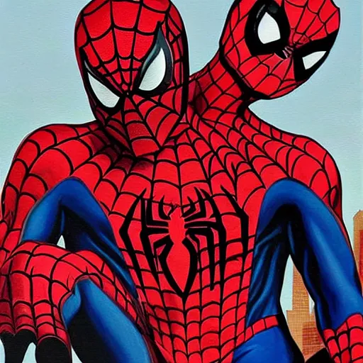 Image similar to spiderman and daredevil, detailed painting