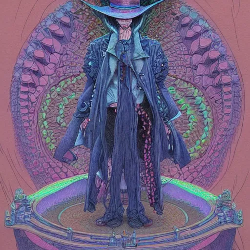 Prompt: original jean giraud digital art painting, pastel goth aesthetic, kawaii, creepy, highly detailed, perfect proportions, highly intricate, pastel colors