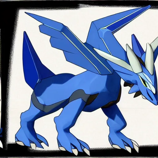 Image similar to blueprint of a new legendary pokemon, realistic, concept art