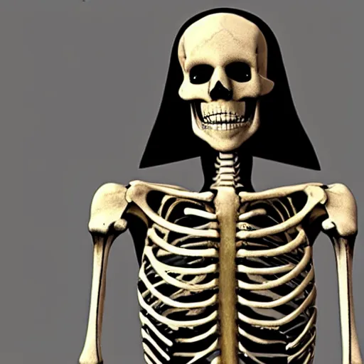 Prompt: a skeleton talking to death, 8k, high detailed