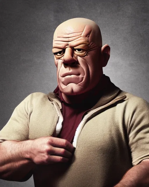 Image similar to dean norris breaking bad as a muppet. highly detailed felt. hyper real photo. 4 k.