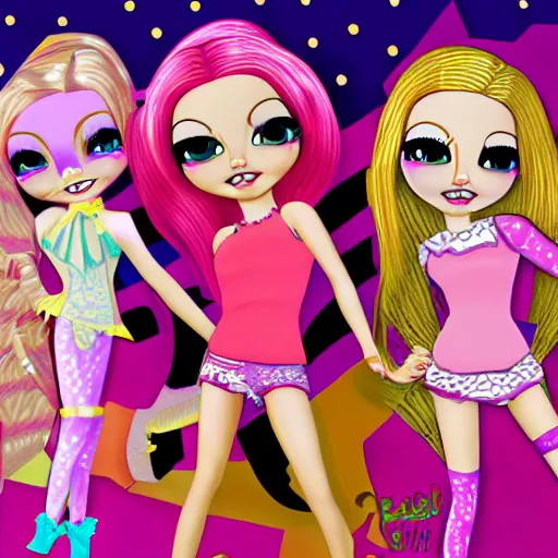 Prompt: Bratz 2008 Blingee aesthetic