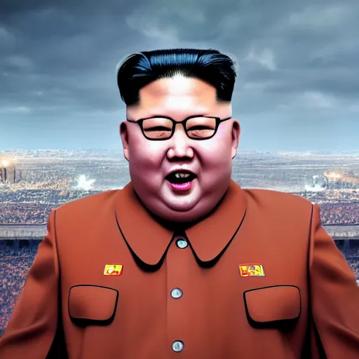 Image similar to screaming kim jong un as a member of bts band octane render