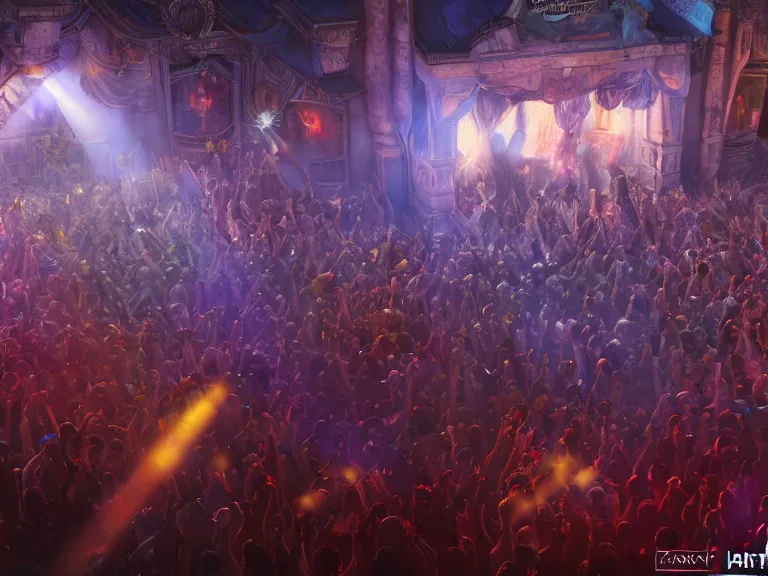 Image similar to brutal mosh pit at disneyland, 8 k, ultra realistic, lens flare, atmosphere, glow, detailed, intricate, full of colour, cinematic lighting, trending on artstation, 4 k, hyperrealistic, focused, extreme details, unreal engine 5, cinematic, masterpiece