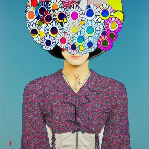 Image similar to a surreal portrait of a girl by takashi murakami, 4 k