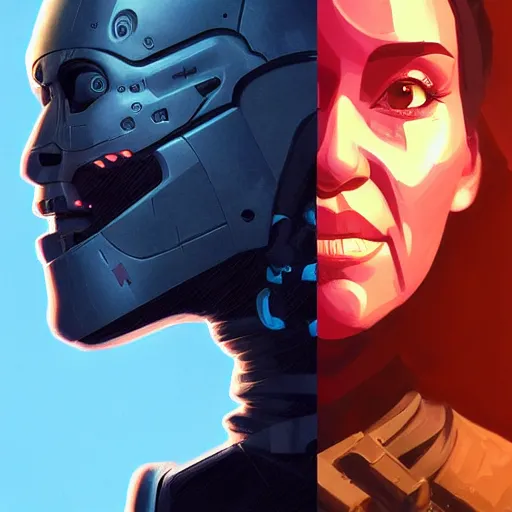 Image similar to face icon stylized minimalist terminator dark fate, loftis, cory behance hd by jesper ejsing, by rhads, makoto shinkai and lois van baarle, ilya kuvshinov, rossdraws global illumination