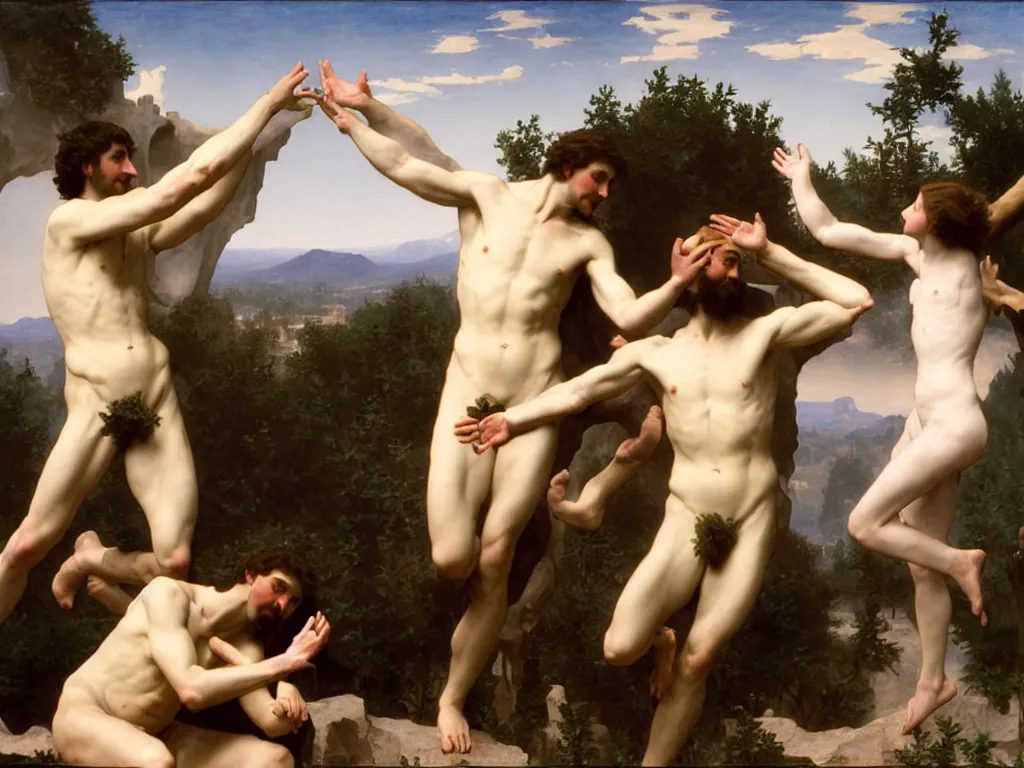 Image similar to the creation of Adam, the first man, bouguereau