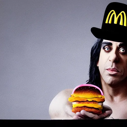 Image similar to criss angel mindfreak levitating over mcdonalds