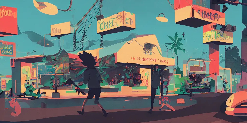 Image similar to black! chicken! smoking cannabis!!!, in front of multi monitors broadcasting studio, artwork by James Gilleard