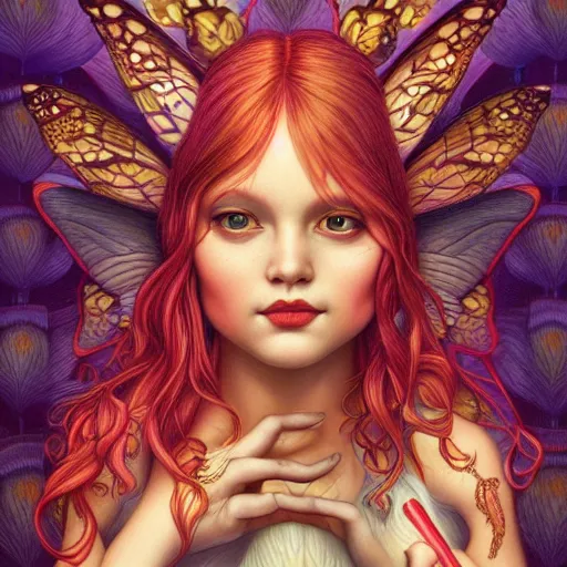 Image similar to fairy and pixie hybrid by casey weldon and martine johana, rich colors, intricate, elegant, highly detailed, centered, digital painting, artstation, concept art, smooth, sharp focus, illustration