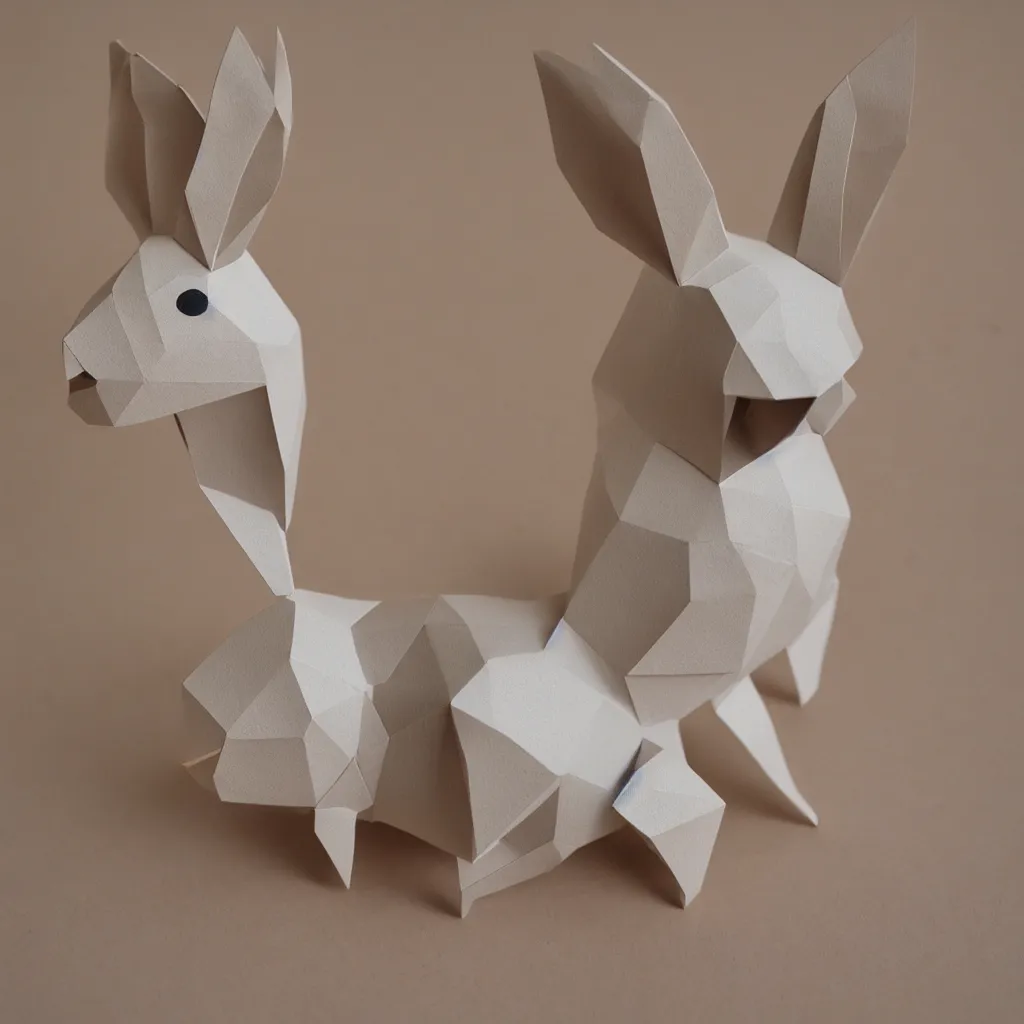 Prompt: rabbit paper toy, photorealistic, hd, trending on artstation