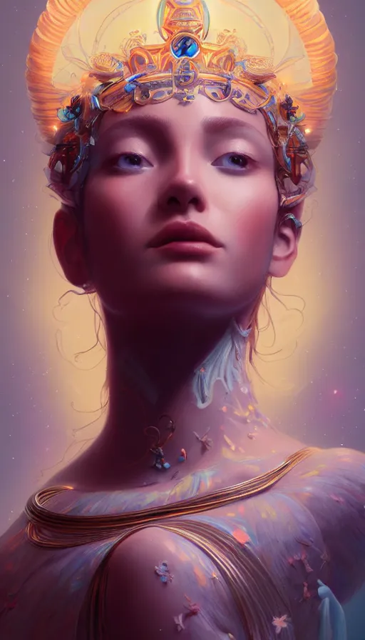 Image similar to a beautiful goddesses, profile, full body, universe, dream, highly detailed, digital painting, refreshing, trending on artstation, octane render, illustration by james jean