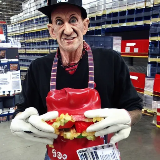 Image similar to Freddy Krueger working at Costco