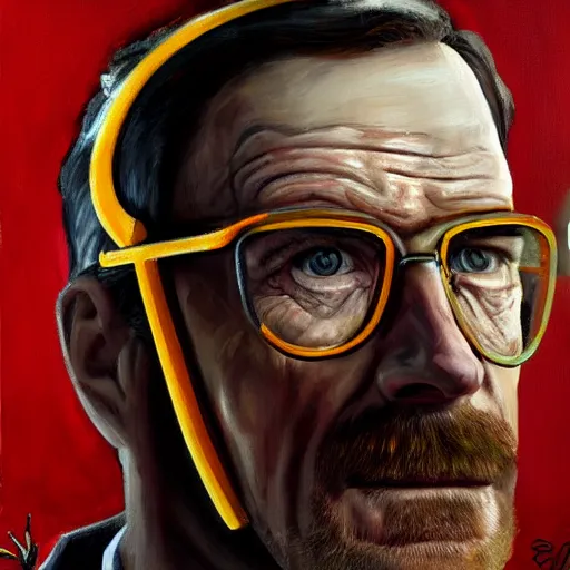 Image similar to bryan cranston as Gordon freeman, painting