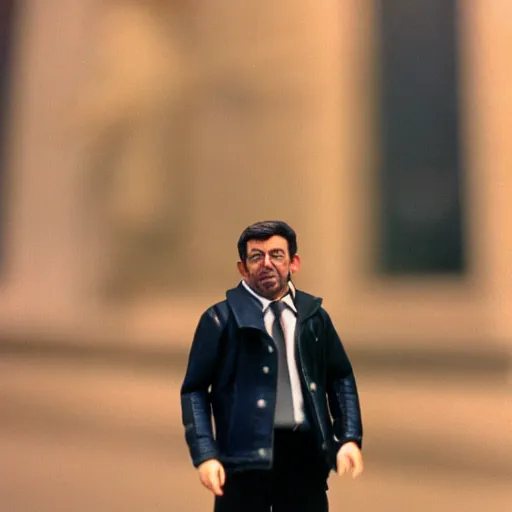 Prompt: picture of a plastic action man figure of Jean-Luc Melenchon, cinestill 800t 8k