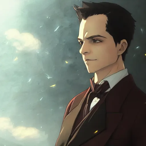 Prompt: portrait of professor james moriarty, anime fantasy illustration by tomoyuki yamasaki, kyoto studio, madhouse, ufotable, square enix, cinematic lighting, trending on artstation