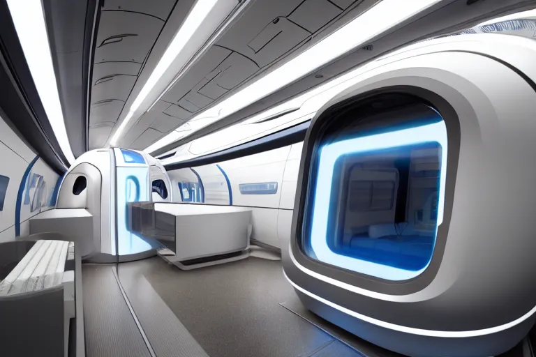 Prompt: futuristic train!! designed by apple, natural light, detailed, canon eos c 3 0 0, ƒ 1. 8, 3 5 mm, 8 k, medium - format print, blue light accents